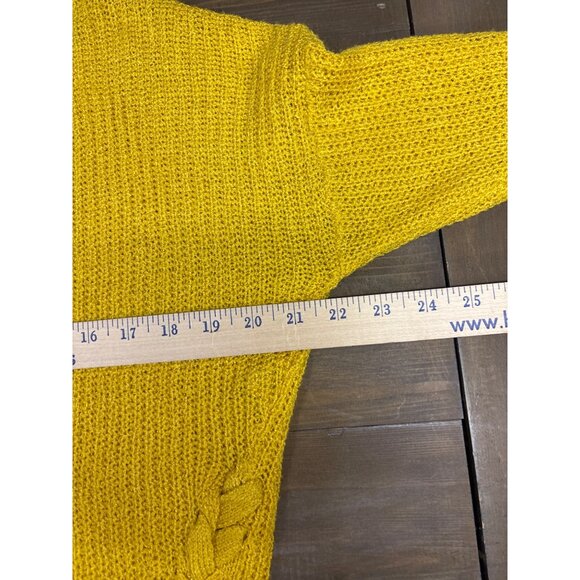 Sweet Wanderer Mustard Yellow Knit Sweater Womens - Picture 5 of 5